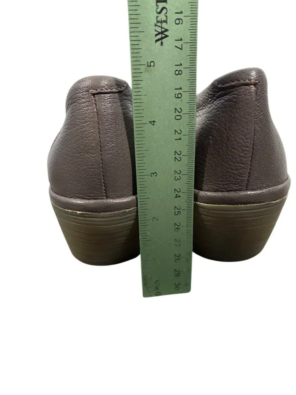 Fly London Womens EU 38 Yaz Gray Leather Slip-On Wedge Heels Shoes